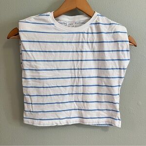 Zara Girl’s Blue and White Striped Muscle Tee